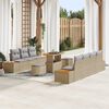 vidaXL Ensemble de canap&eacute; de jardin 10 pcs Beige Poly rotin