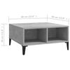 vidaXL Table basse gris béton 60x60x30 cm bois d'ingénierie