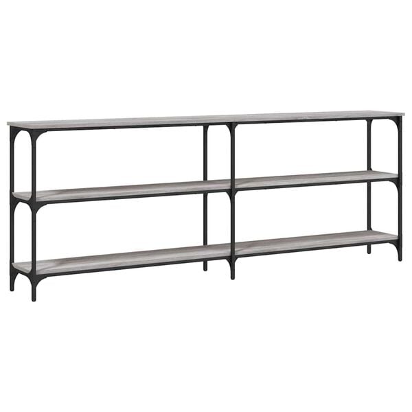 vidaXL Table console sonoma gris 200x29x75 cm bois d'ing&eacute;nierie