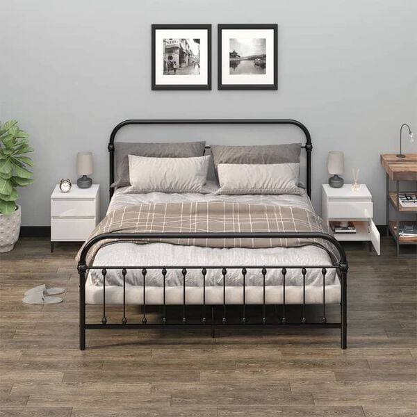 vidaXL Tables de chevet 2 pcs Blanc brillant 40x35x50 cm