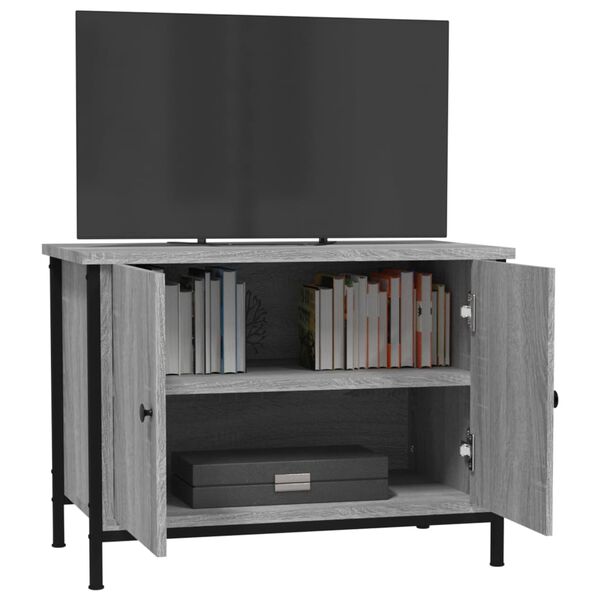 vidaXL Meuble TV avec portes sonoma gris 60x35x45 cm bois d'ingénierie