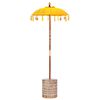 vidaXL Parasol balinais avec base Jaune 95 x 95 x 260 cm