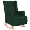 vidaXL Fauteuil avec pieds &agrave; bascule et tabouret Vert fonc&eacute; Tissu