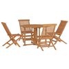 vidaXL Ensemble à dîner d'extérieur pliable 5 pcs Bois solide de teck