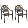vidaXL Chaise de jardin 2 pc Bronze Aluminium