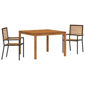 vidaXL Ensemble de salle &agrave; manger pour jardin 3 pc Noir