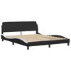 vidaXL Lit Viana avec matelas noir et blanc 160x200 cm similicuir
