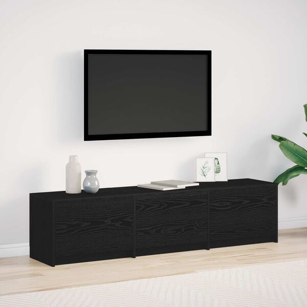 vidaXL Meuble TV Ch&ecirc;ne noir 165 x 34 x 40 cm Bois d'ing&eacute;nierie