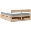 vidaXL Lit avec tiroirs et matelas 140x200 cm bois massif de pin