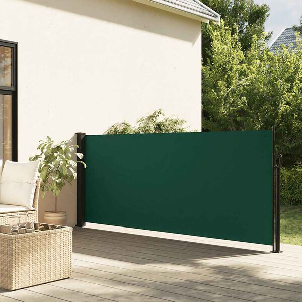 vidaXL Auvent lat&eacute;ral r&eacute;tractable vert fonc&eacute; 120x600 cm
