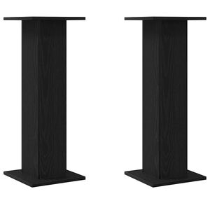 vidaXL Supports de haut-parleur 2 pc Ch&ecirc;ne noir 30 x 30 x 80 cm