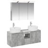 vidaXL Ensemble d'armoire de salle de bain 4 pcs Gris b&eacute;ton