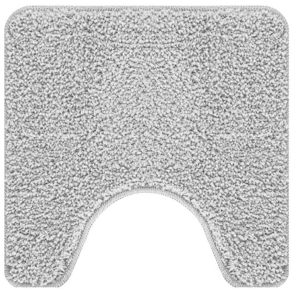 vidaXL Tapis de bain antid&eacute;rapant avec d&eacute;coupe pour toilette Gris