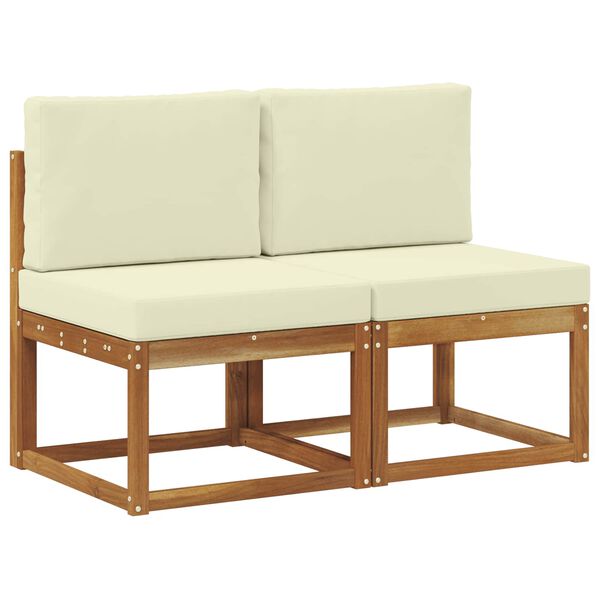 vidaXL 2 Pi&egrave;ce Sofa de milieu ext&eacute;rieur Bois d'Acacia Massif