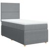 vidaXL Sommier &agrave; lattes de lit avec matelas Gris clair 100x200cm Tissu