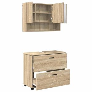 vidaXL Ensemble de mobilier de salle de bain 2 pc Ch&ecirc;ne Sonoma