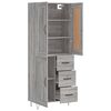 vidaXL Buffet haut Sonoma gris 69,5x34x180 cm Bois d'ing&eacute;nierie