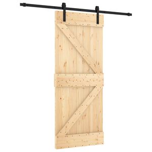 vidaXL Porte coulissante Naturel et noir 85 x 210 cm