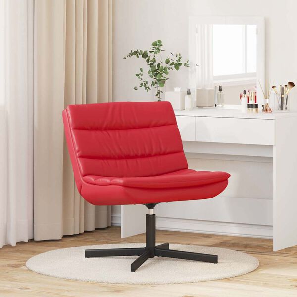 vidaXL Chaise pivotante Rouge 63 x 75 x 76 cm PU