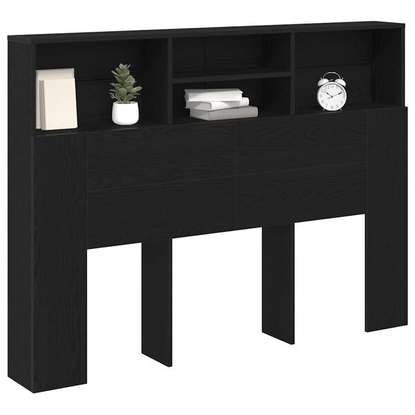 vidaXL Cabinet de Tête de Lit Chêne noir 140 x 19 x 103,5 cm