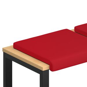 vidaXL Coussin de banc 2 pc Simili cuir Rouge Profondeur 35 cm