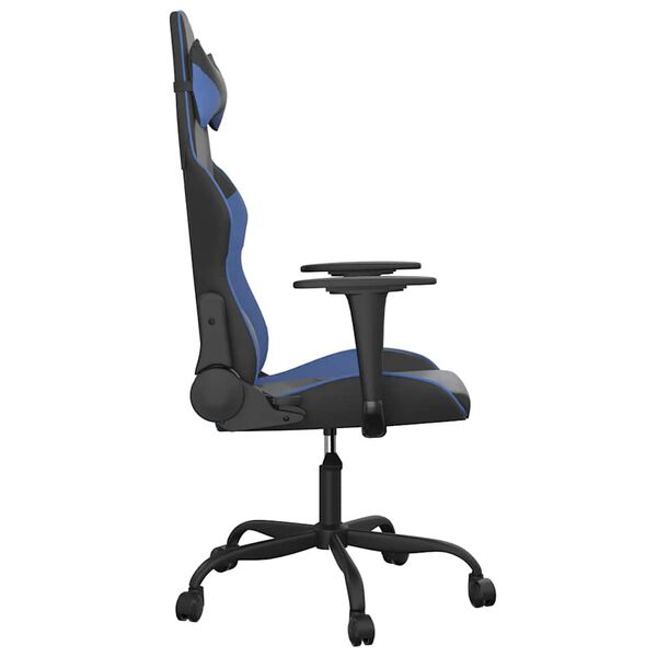 vidaXL Chaise de jeu Noir et bleu Similicuir