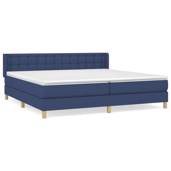vidaXL Sommier &agrave; lattes de lit avec matelas Bleu 160x200 cm Tissu