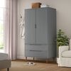 vidaXL Garde-robe MOLDE Gris 90x55x175 cm Bois massif de pin