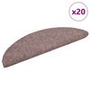 vidaXL Tapis d'escalier auto-adhésifs 20 pièces 56 x 17 x 3 cm Marron clair Demi-rond