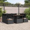 vidaXL Ensemble de canap&eacute; de jardin 7 pcs Noir Poly rotin