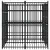 vidaXL Chenil d'ext&eacute;rieur pour chiens Acier 3,69 m&sup2;