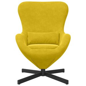 vidaXL Fauteuil &oelig;uf Jaune 63 x 73 x 90 cm Velours