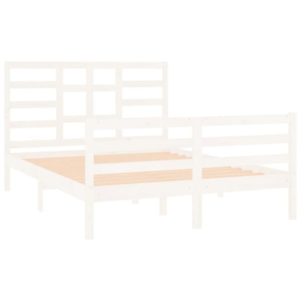 vidaXL Cadre de lit sans matelas blanc bois massif 140x190 cm