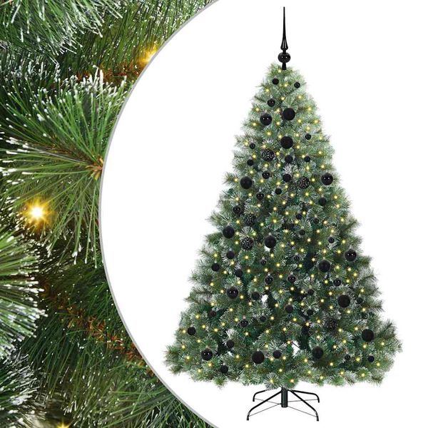 vidaXL Sapin de No&euml;l artificiel avec 300 LED Vert 180 cm PE et PVC