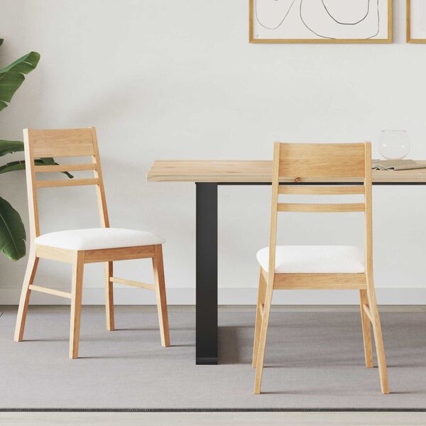 vidaXL Chaises de salle &agrave; manger 2 pcs Naturel 43 x 54 x 89 cm