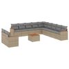 vidaXL Salon de jardin avec coussins 12 pcs beige r&eacute;sine tress&eacute;e