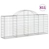 vidaXL Paniers à gabions arqués 11 pcs 200x30x80/100 cm Fer galvanisé