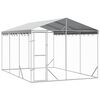 vidaXL Chenil d'ext&eacute;rieur pour chiens avec toit argent&eacute; 3x4,5x2,5 m