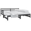 vidaXL Lit coulissant sans matelas gris 2x(80x200)cm