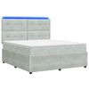 vidaXL Lit boxspring LED avec matelas Gris clair 140 x 190 cm Velours
