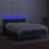 vidaXL Sommier &agrave; lattes de lit et matelas et LED Gris fonc&eacute; 140x190 cm