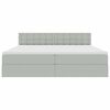 vidaXL Lit de Rangement avec matelas Gris clair 200 x 200 cm Velours