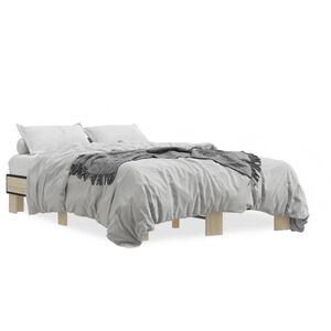 vidaXL Cadre de lit sans matelas ch&ecirc;ne sonoma 120x200 cm