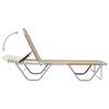 vidaXL Chaise longue aluminium et textil&egrave;ne cr&egrave;me