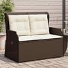 vidaXL Banc de jardin avec coussin Marron Poly rotin