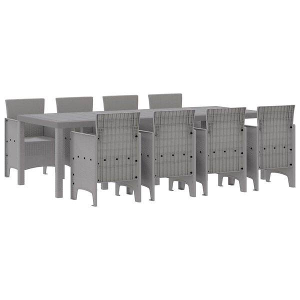 vidaXL Ensemble de salle &agrave; manger pour jardin 9 pcs Blanc Rattan Polt