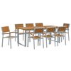 vidaXL Ensemble de salle &agrave; manger pour jardin 9 pc Gris