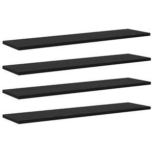 vidaXL &Eacute;tag&egrave;re &agrave; livres 4 pcs Noir 80 x 20 x 1,5 cm Bois d'ing&eacute;nierie