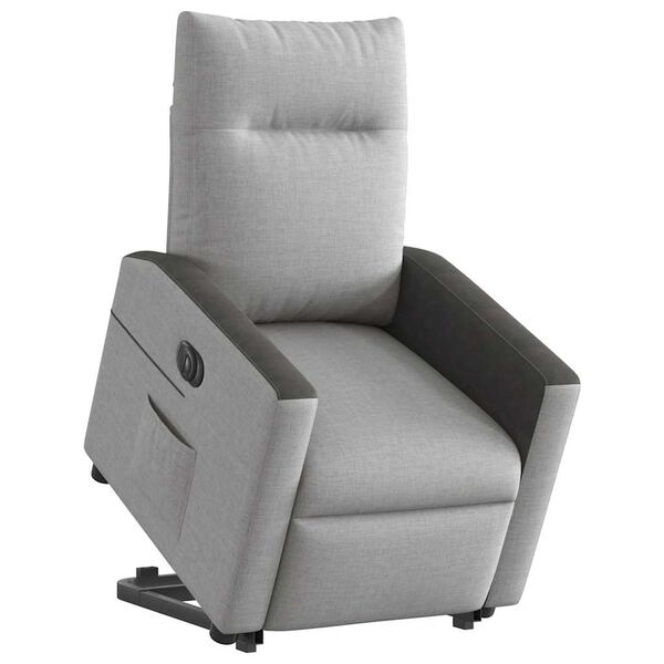 vidaXL Fauteuil inclinable électrique gris nuage tissu