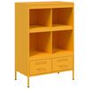 vidaXL Buffet haut jaune moutarde 68x39x101,5 cm acier
